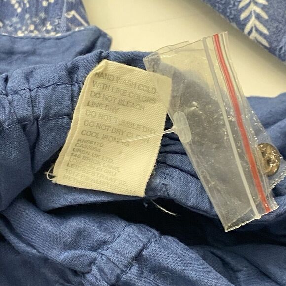 Anthropologie Forever That Girl  Smocked Blouse Cornflower Blue  Women's Medium - Picture 8 of 15